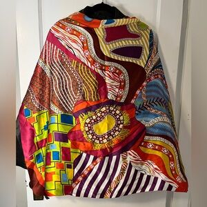 Vintage 90’s Wensli Abstract Multicolor Silk Scarf